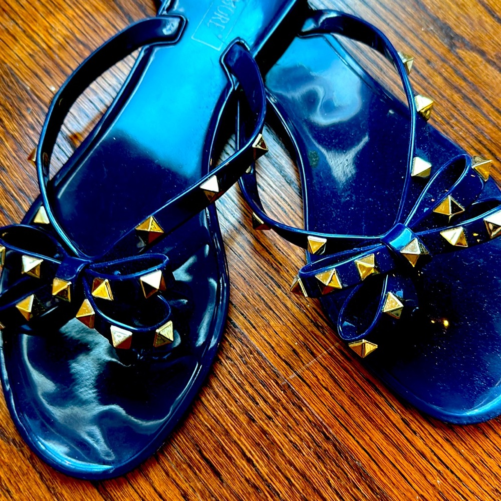 ROCKSTUD - like Valentino Sandals SZ 10 Navy